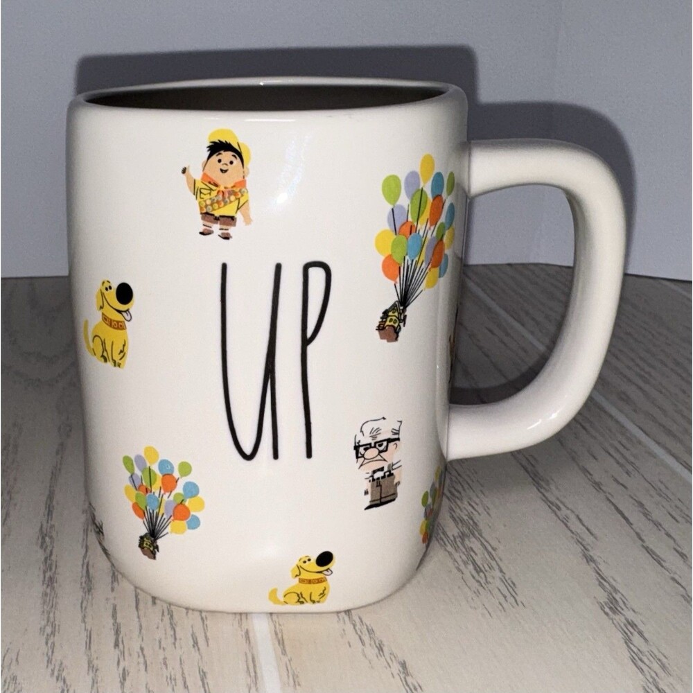 Disney Pixar Rae Dunn Ceramic “UP” Movie Coffee Mug Feat Russell, Carl & Dug
